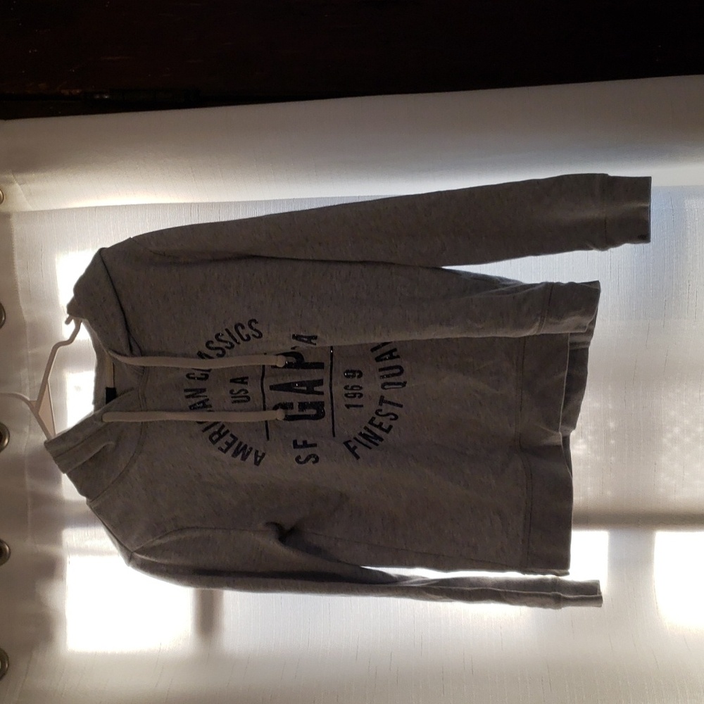 GAP Light gray hoodie size small lettering has shimmer EUC - Picture 1 of 8